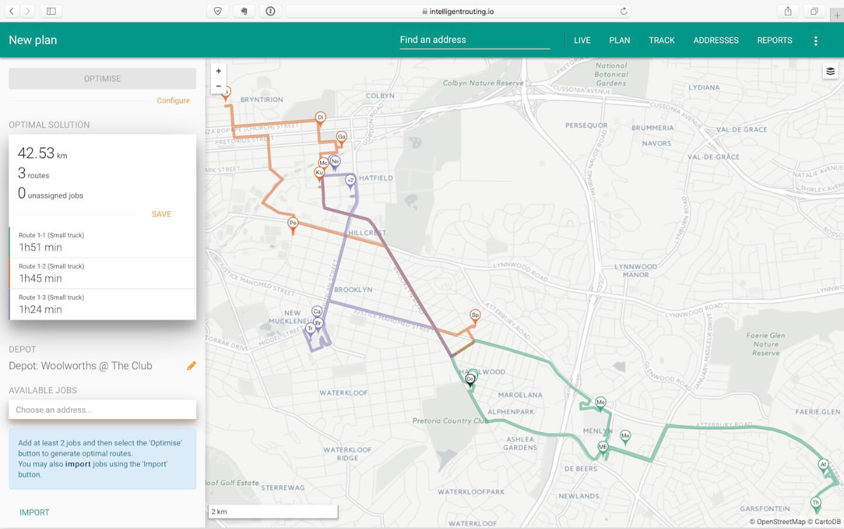 Route planning and optimisation in Intelligent Routing